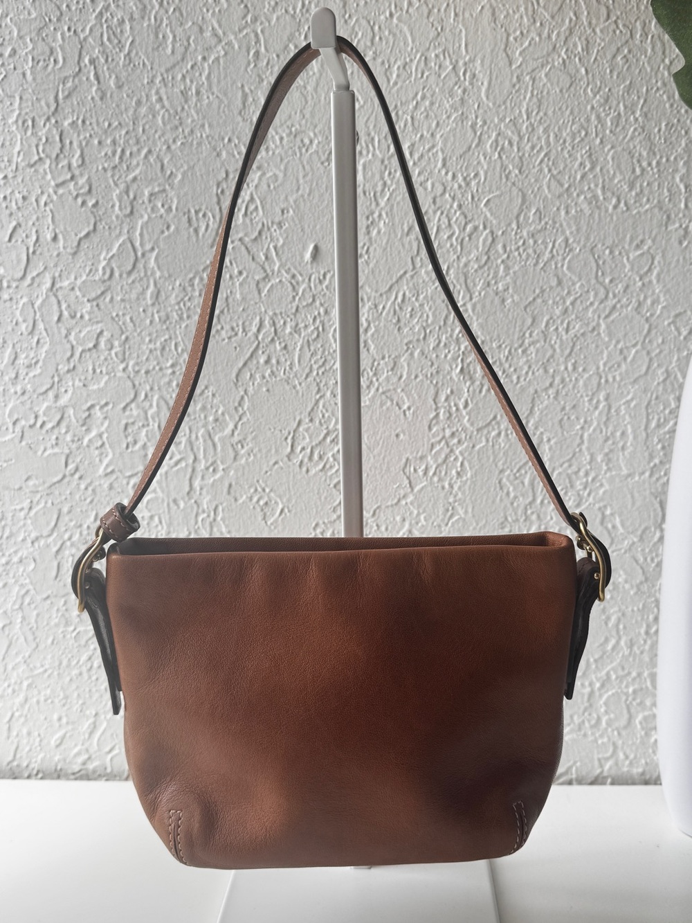 Coach Brown Leather Shoulder Bag with Adjustable Strap